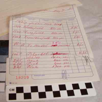 Reciept From Collie to Maria Chiha MFG