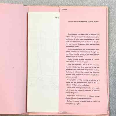 Modesty to Mod - Inside Back Cover: Explanation of symbols on pattern drafts