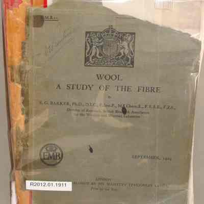 Wool : A study of the fibre / By S.G. Baker, Ph. D., D.I.C., F.Inst.P., M.I. Chem.E., F.R.S.E.,F.Z.S., Director of research, British research association for the Woollen and Worst.