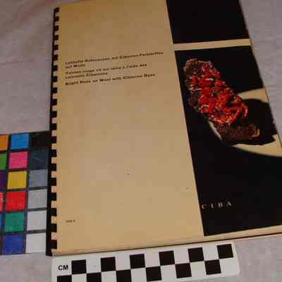 Ciba dye book of bright reds on wool