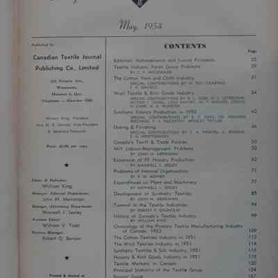 Canadian textile journal's : Manual of the textile industry of Canada 1954 / Editor: William King.