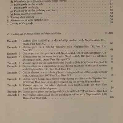 Manual for the application of naphtanilides bases and dyeing salts.