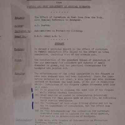Report to association committee on aviation medical research from banting and best department of medical research / A.C. Burton.