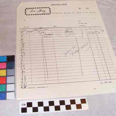 Lusay purchase order of varous fabrics to Collie Mills