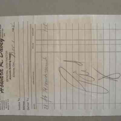 Howard R. Davey General Contractor receipt