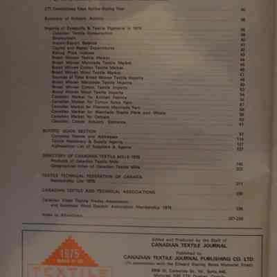 1975 Textile Manual / Edited and produced by the staff of Canadian Textile Journal.
