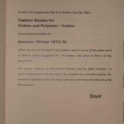 Modefarben herbst/winter 1973-74 : Rezepte fur baumwolle und polyester/baumwolle.