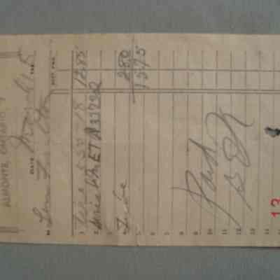 Canadian Tire Corporation Associate Store receipt for Len Fulton