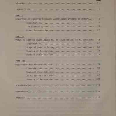 Research association for industry : A study of european associations, with particular reference to those in Great Britain and with recommendations for the establishment of a system of research associations in Canada / by C.E. Symonds.