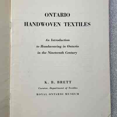 Ontario Handwoven Textiles - Inside Title Page