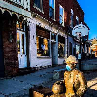James Naismith Statue with Mask