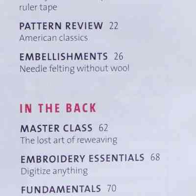 Threads August September 2009 Issue 144 Index