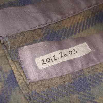 Blue plaid wool blanket