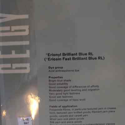 Erionyl Brilliant Blue RL (eriosin fast brilliant blue RL).