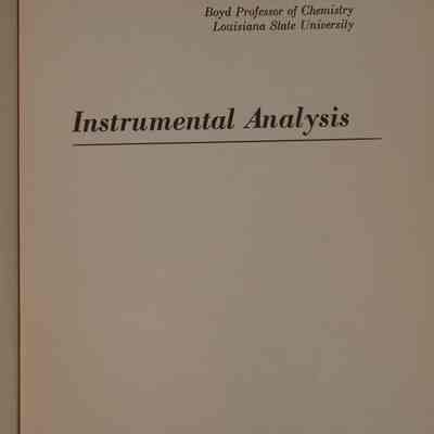Instrumental analysis / by Paul Delahay.