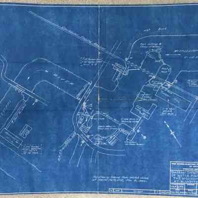 Diagram showing location of water power users on the Mississippi River at Almonte Ontario.
