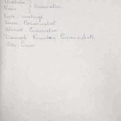 Dorothy Burnham locations visited, 1961