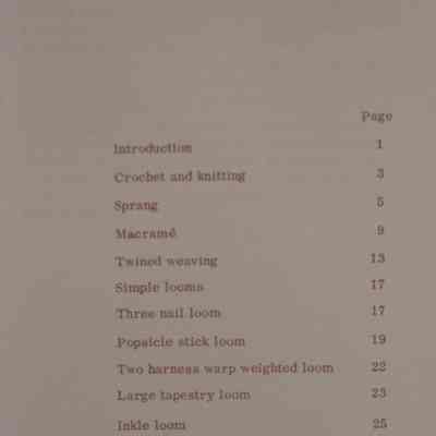 Finger weaves and simple looms / The material for this booklet has been prepared by Marie Aiken of the Arts Division, Ministry of Culture and Recreation.