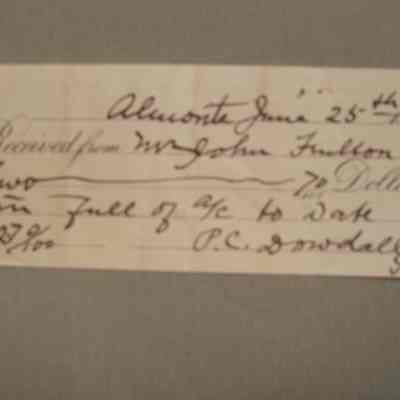 Receipt from P.C. Dowdall to John Fulton.