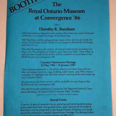 Poster: "The Royal Ontario Museum at Convergence '86"