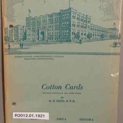 Cotton cards: 464 D, Parts 4 / By H.E. Reed.