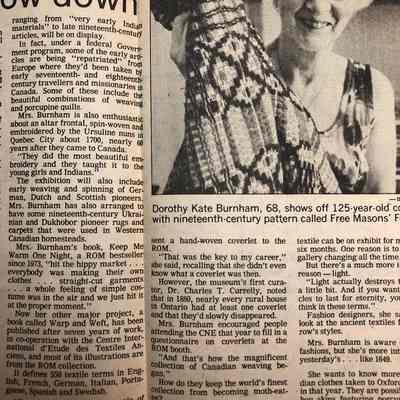 Clipping: "Busier than ever: Textiles expert won't slow down"