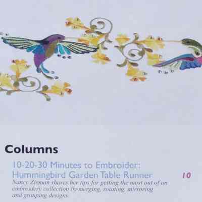 Designs in Machine Embroidery Volume 61, MarchApril 2010 Index