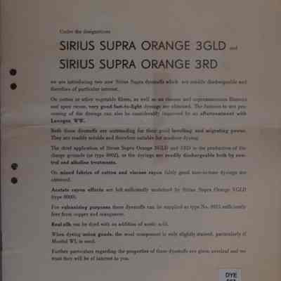 Sirius supra orange 3GLD and sirius supra orange 3RD.
