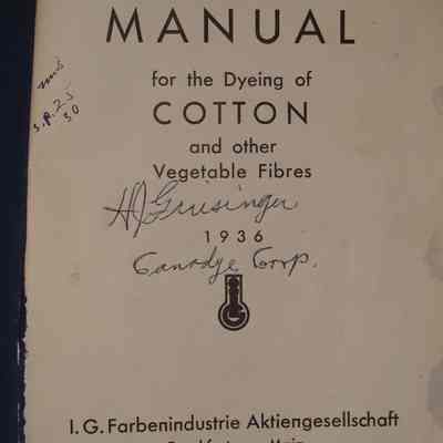 Manual for the dyeing of cotton and other vegetable fibres.