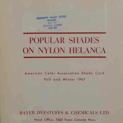 Popular shades of nylon helanca : American Color Assoication shade card: Fall and winter 1967.