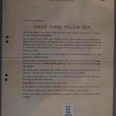 Sirius supra Yellow RDA.
