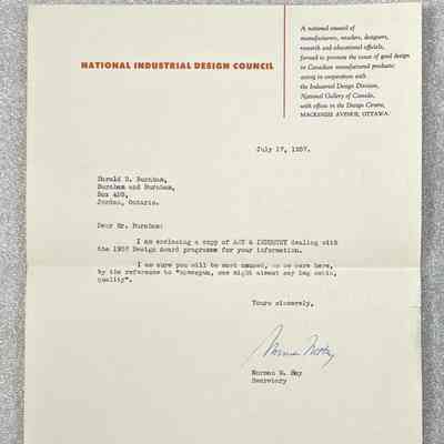 Letter to Harold Burnham from Norman M. Hay