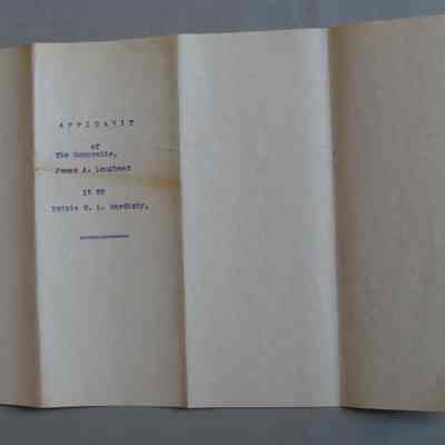 Affidavit of The Honourable, James A. Lougheed in re Estate W. L. Hardisty