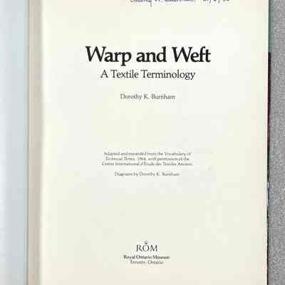 Warp and Weft - Inside Title Page