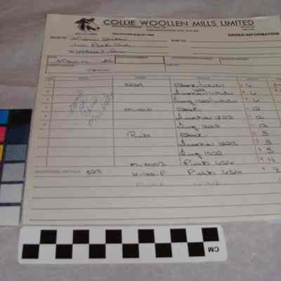 Order info form from Collie to Maria Chiha