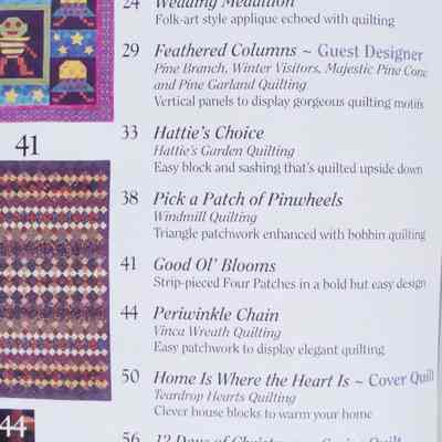 Quiltmaker JanuaryFebruary 2004, Issue 95 Index