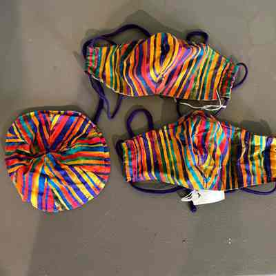 2 Face Masks and Kippah that were worn by Andy Williams and Tony Bove on their wedding day, July 2, 2020.: 2023.11.1, 2023.11.2 & 2023.11.3