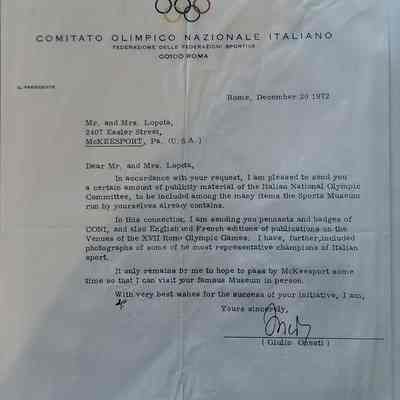 Letter from Italian Olympic Committee