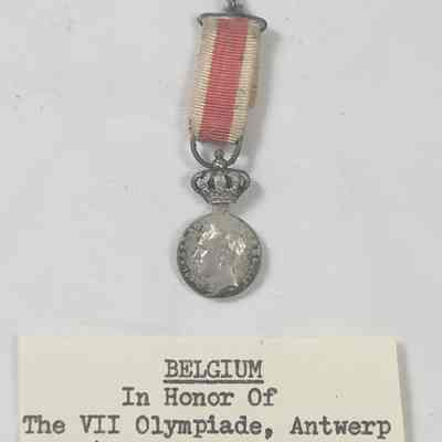 1920 Antwerp Olympic Medallion with ribbon
