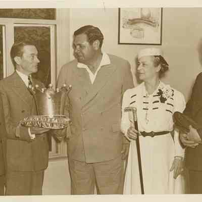 1939 World's Fair Photo, New York; Christy Walsh, Mayor James Walker, Babe Ruth, Mrs. Corbett, Ty Cobb