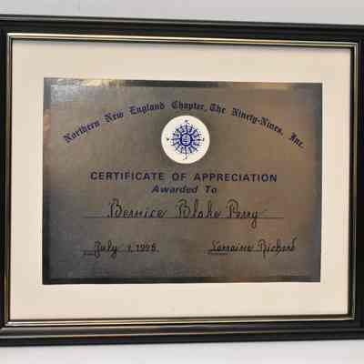 Certificate Bernice Perry