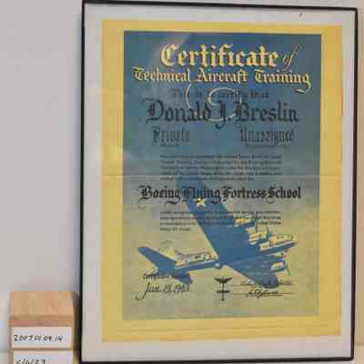 Certificate Don Breslin