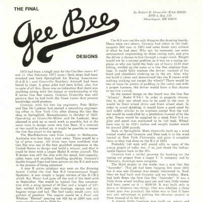 The Final Gee Bee Designs by Robert Granville