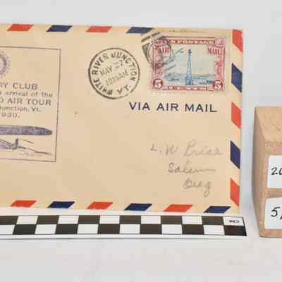 1930 Air Mail Envelope Celebrating New England Air Tour @ White River Junction, VT