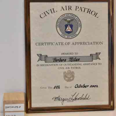Certificate Barbara Miles