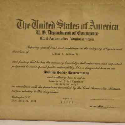 Certificate Art Goldsmith