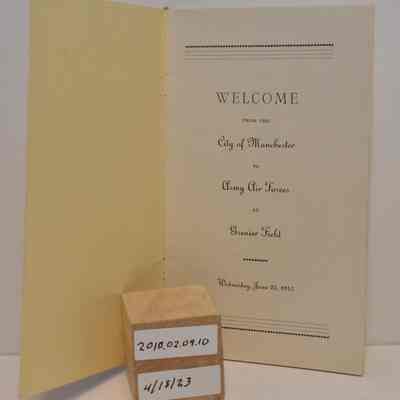 Grenier Field Welcome Program 1947