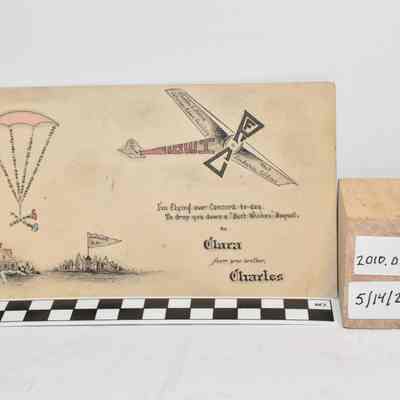 1934 Charles Pierce Aviation Greeting Card, Concord NH