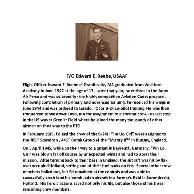 F/O Edward Beebe's story
