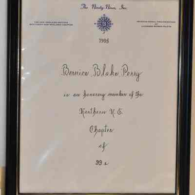 Certificate Bernice Perry